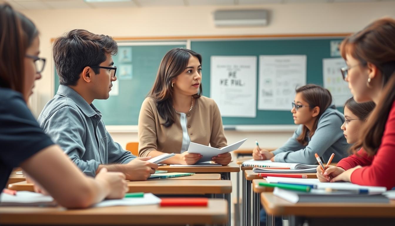 Student using a study guide to organize academic notes